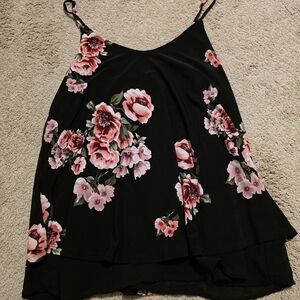 Floral Black Women's Top